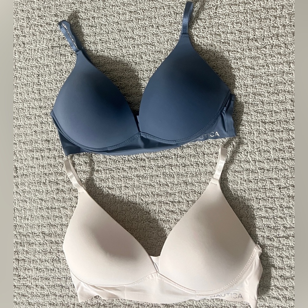 Nautica NWOT Women's Blue and Cream Bra bundle